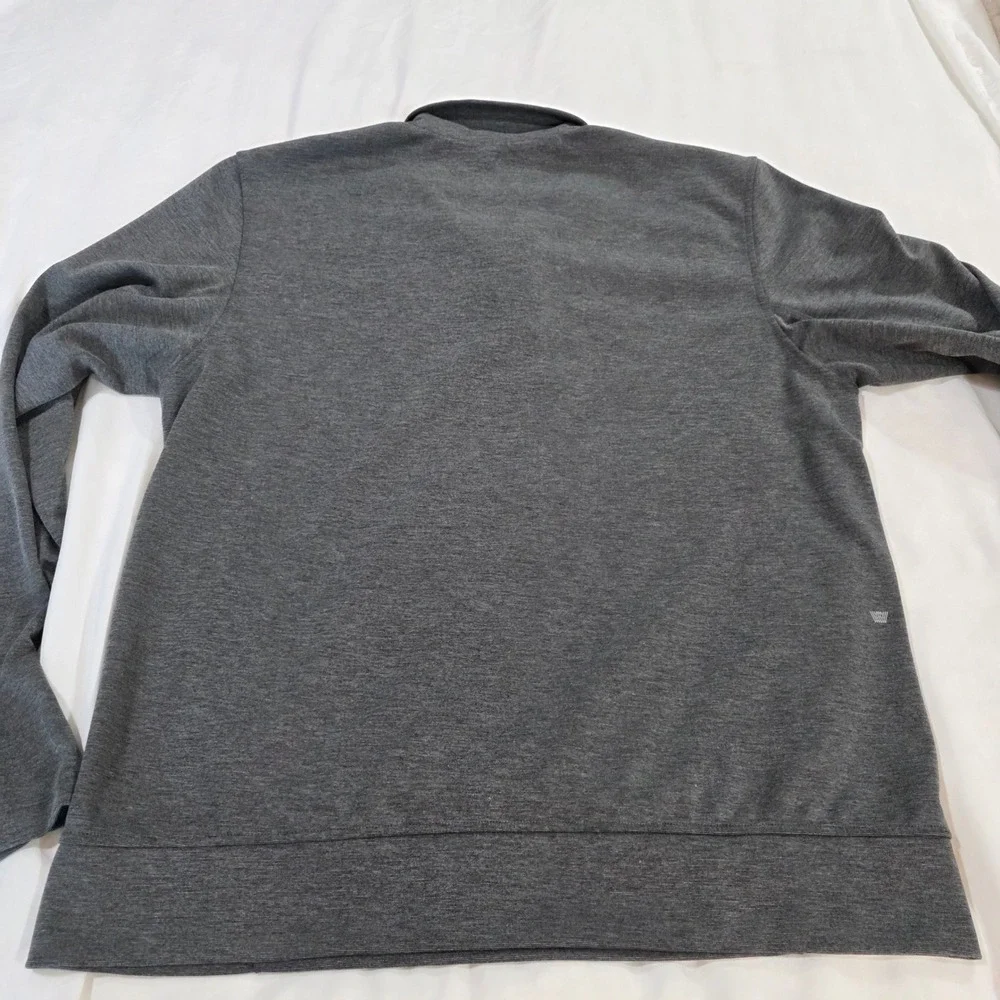 Mack Weldon Mens‎ XXL Charcoal Heather Grey Quarter Zip Pullover Tech Stretch